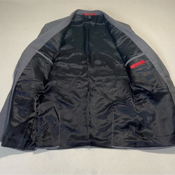 HUGO HUGO BOSS Puppytooth Wool Suit Jacket Blazer Gray Size 36S - Picture 7 of 15